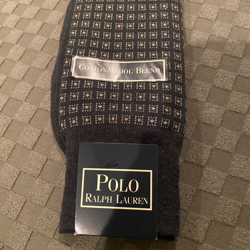 Polo by Ralph Lauren Black and Cream Wool Blend Socks